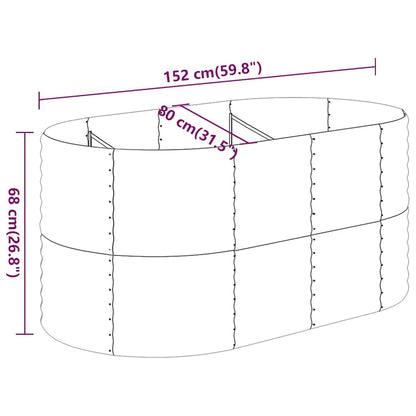 size diagram of the galvanised raised garden bed showing dimensions