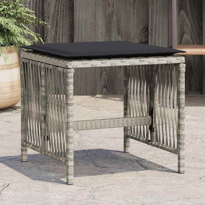 vidaXL Garden Stools with Cushions 4 pcs Light Grey outdoor foot rests with a dark cushion on top