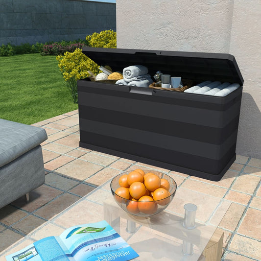 Garden Storage Box 117x45x56 cm Black