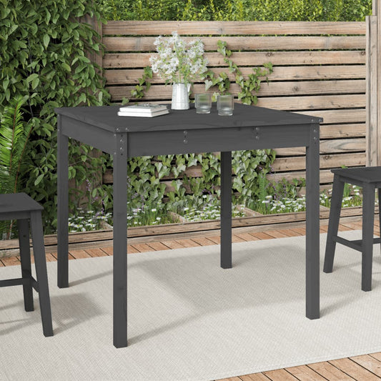 Garden Table 121x82,5x76 cm Solid Wood Pine Depth 82.5 cm Grey pine