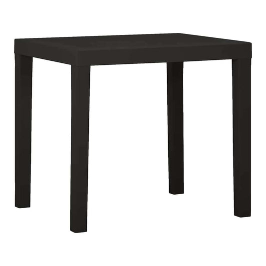 Garden Table Anthracite, a square plastic table with four straight legs