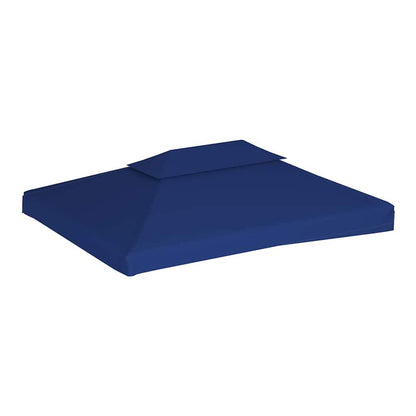 The blue gazebo top cover shown from a low angle