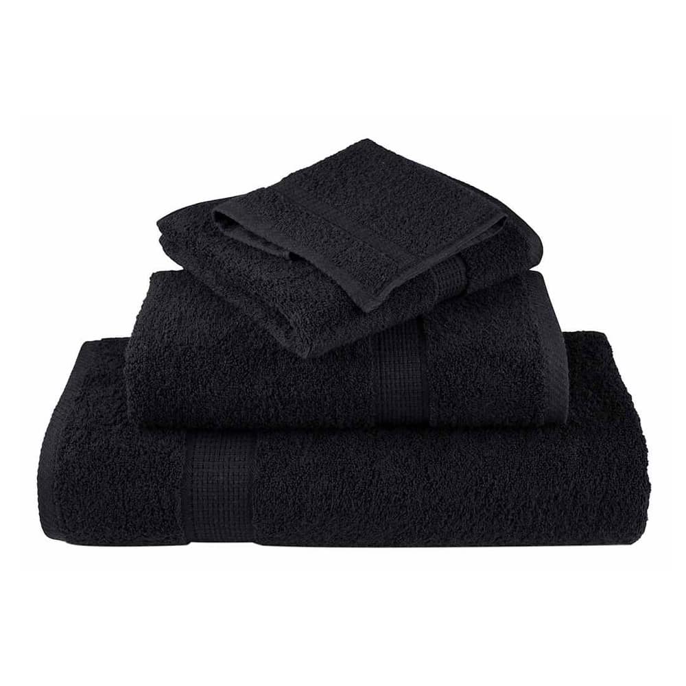 Pile of black guest towels