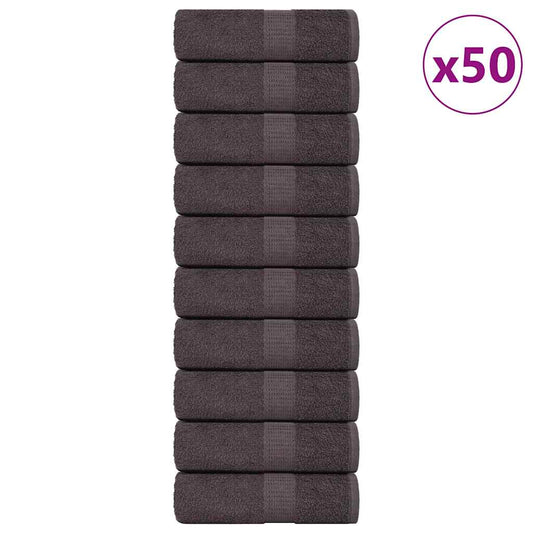 vidaXL Guest Towels "FROGN" 50 pcs Anthracite 360 gsm stacked neatly