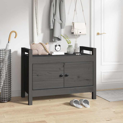 Hall Bench Solid Wood Pine Grey 60 cm