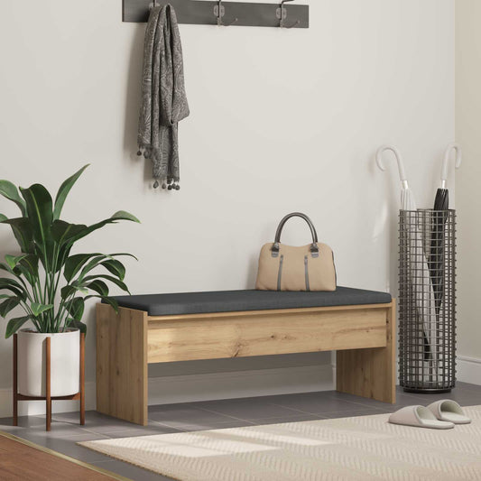 Hall Bench with Cushion 103 x 38 x 40 cm Width 103 cm Artisan oak
