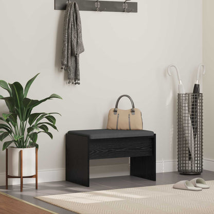 Hall Bench with Cushion 63 x 38 x 40 cm Width 63 cm Black oak