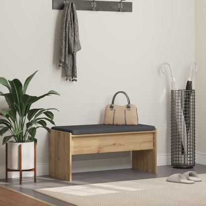 Hall Bench with Cushion 83 x 38 x 40 cm Width 83 cm Artisan oak