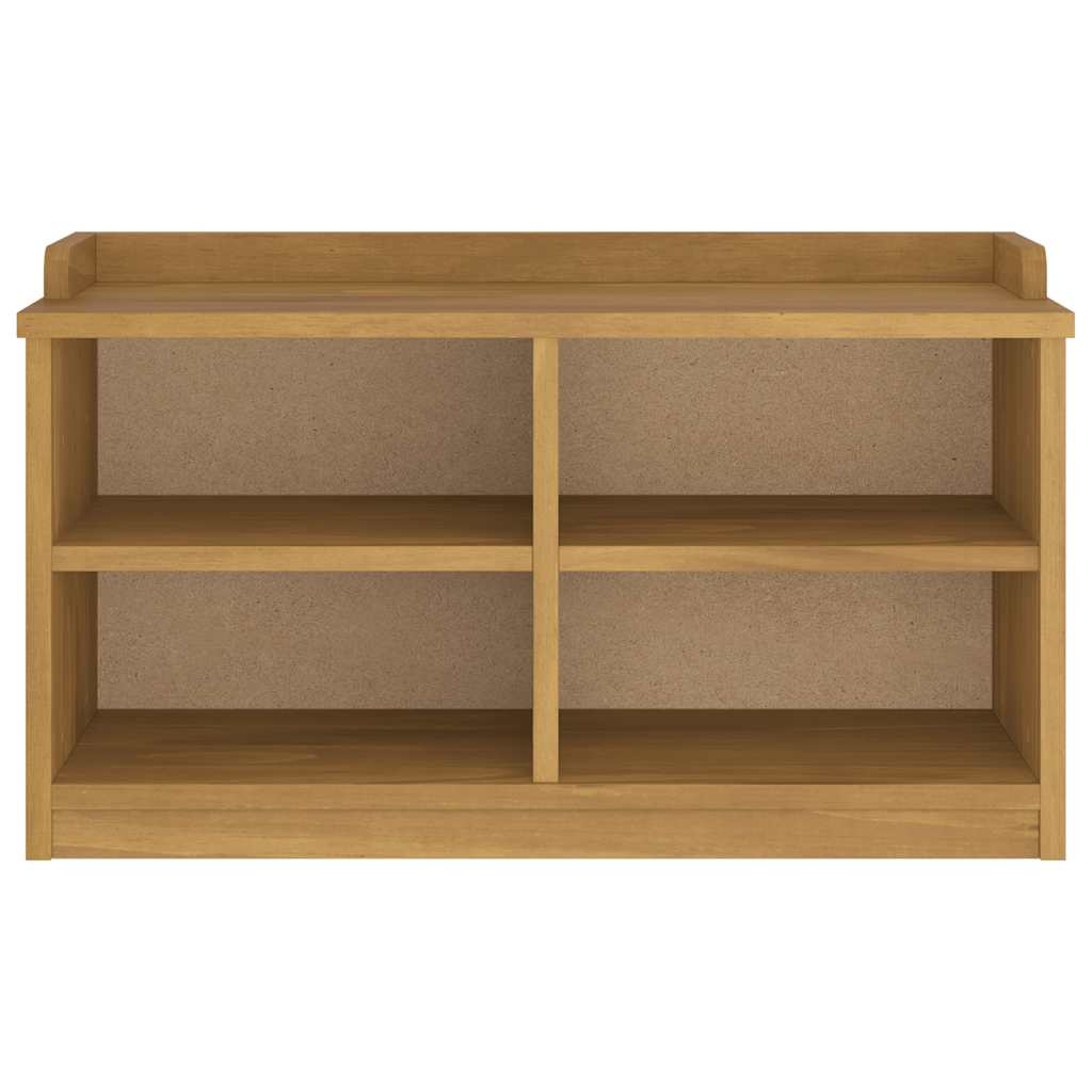 Storage and entryway bench with four open compartments