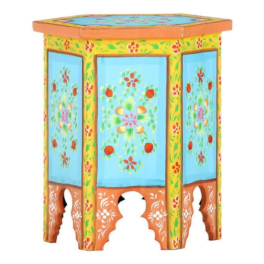 vidaXL Hand-painted Side Table Multicolour 38x33x42 cm Solid Mango Wood 1