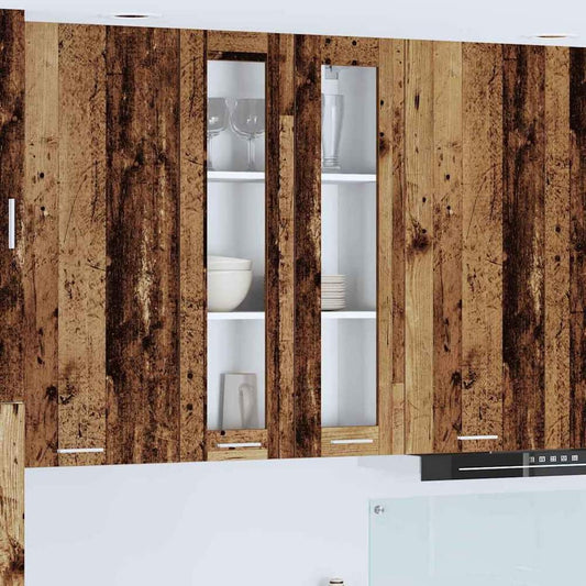 Hanging Cabinet and White 80 x 31 x 40 cm Old wood 1x hanging glass cabinet (2 doors) 60 cm wide 100 cm high–2x hanging glass cabinet (2 doors) 60 cm wide 40 cm high 1x hanging glass cabinet (2 doors) 60 cm wide 100 cm high
