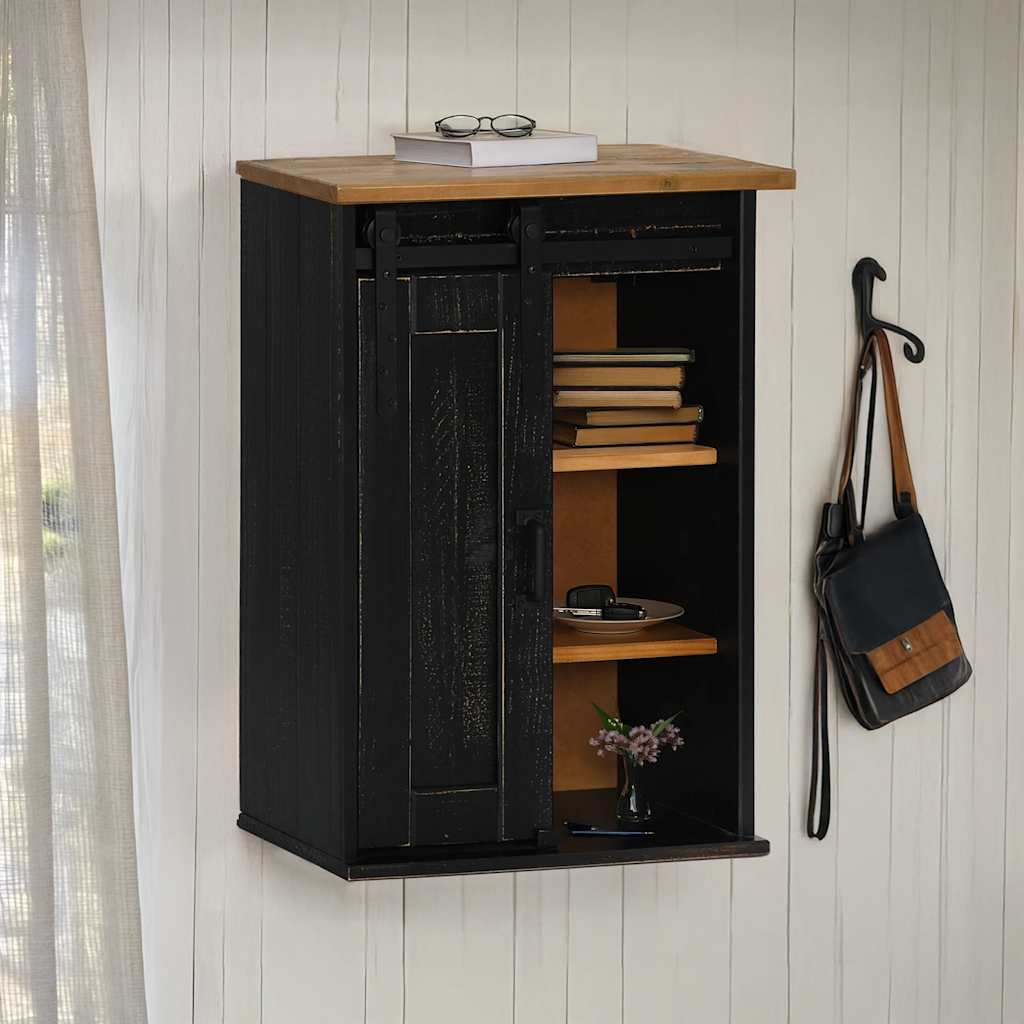 Hanging Cabinet HALDEN with Sliding Door Black