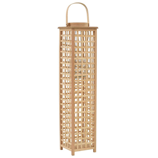 vidaXL Hanging Candle Lantern Holder Bamboo Natural 1