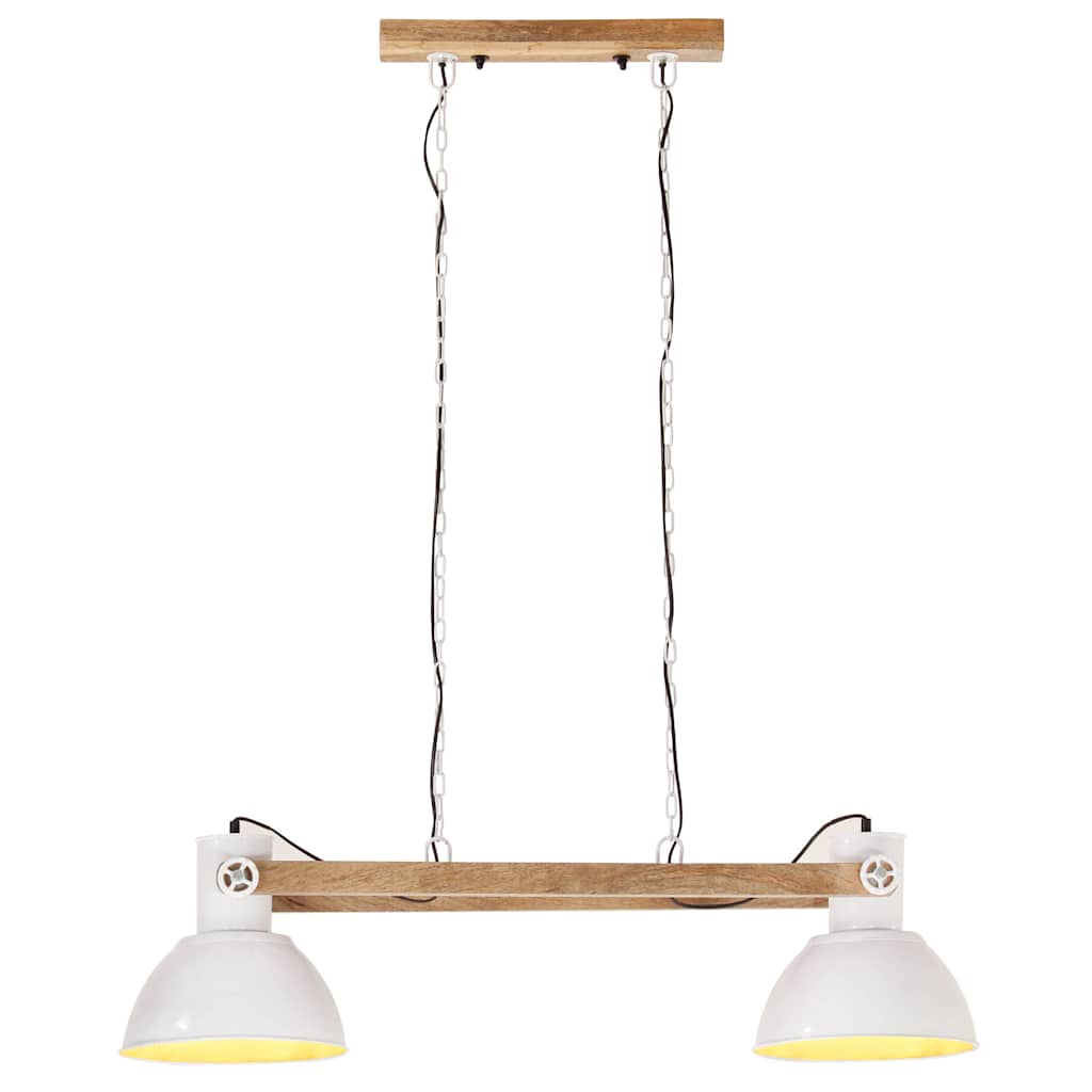 The industrial hanging lamp shown from a slightly different angle, highlighting the chain suspension