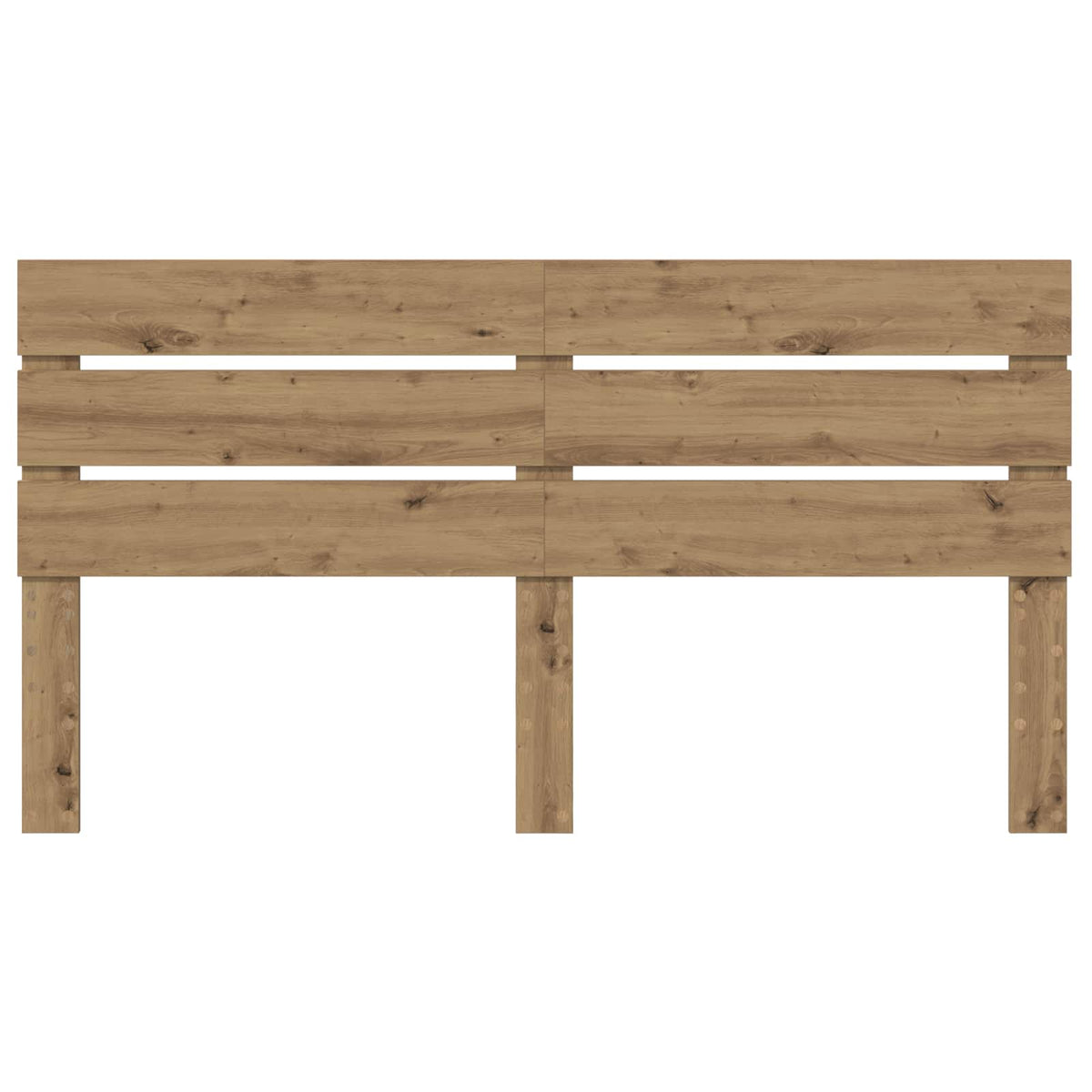 The artisan oak engineered wood headboard shown freestanding against a wall