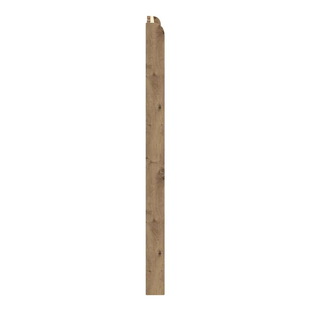 The headboard showing its side profile with wood effect finish