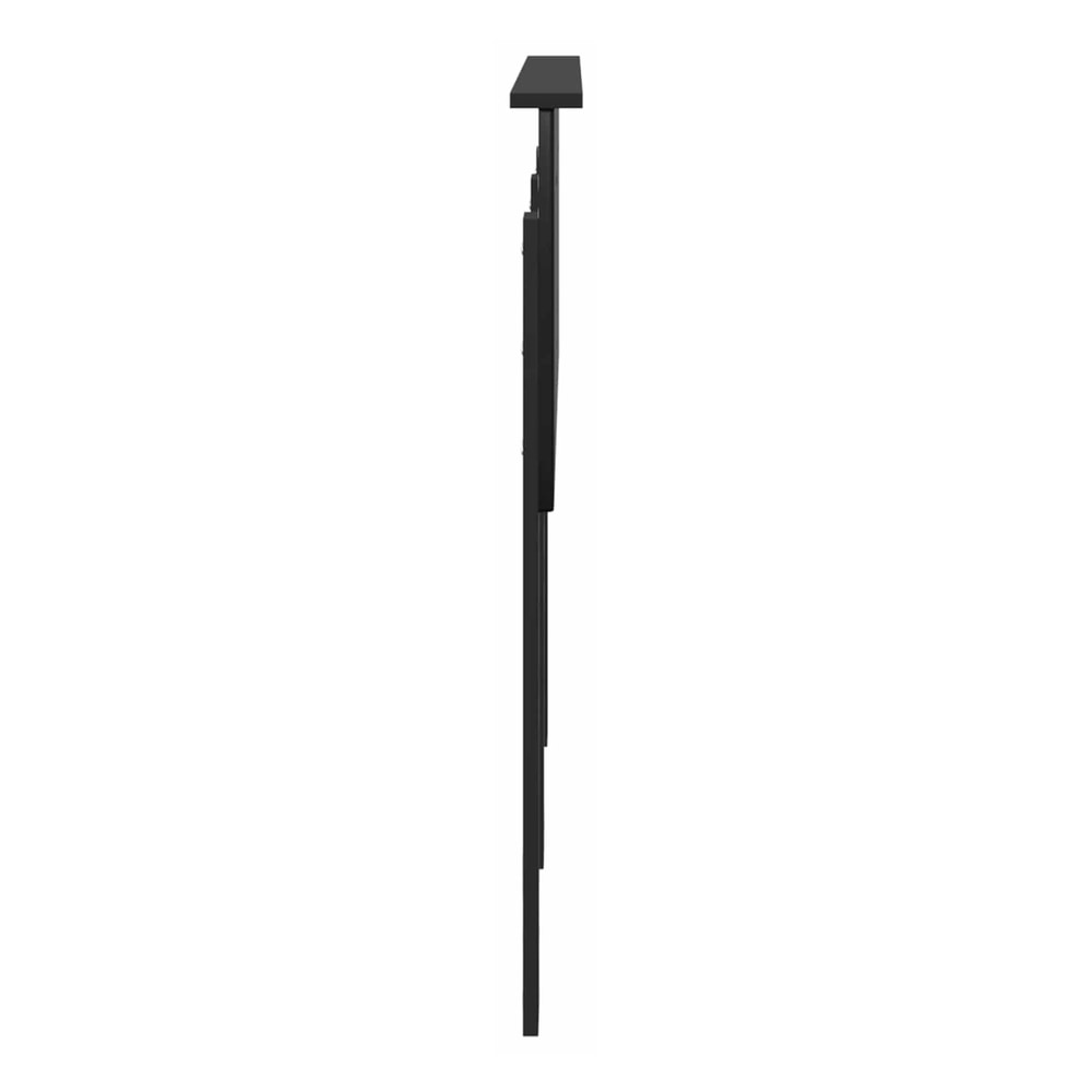 Side profile of the black engineered wood headboard