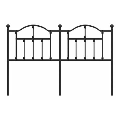the black metal headboard shown from the front