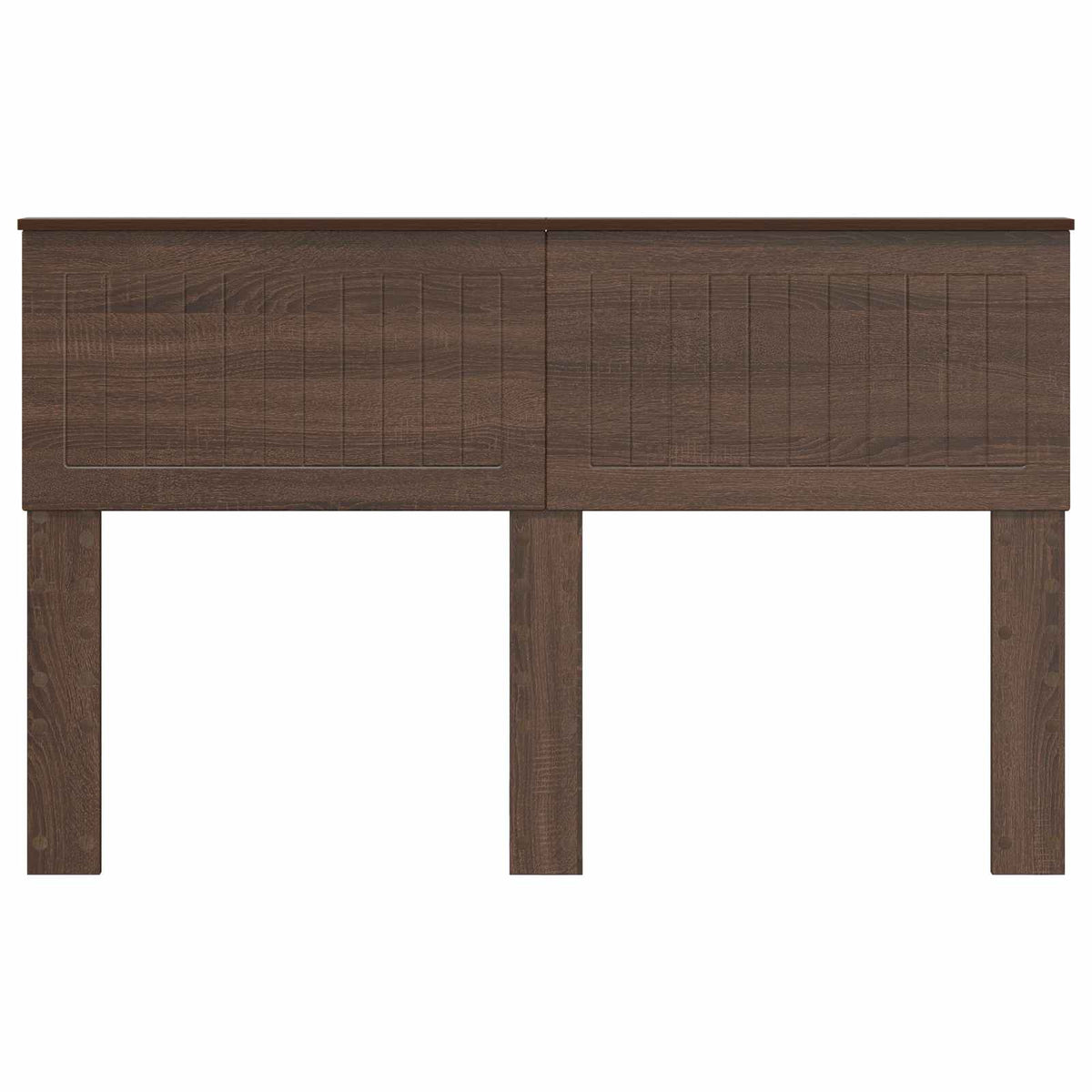 The brown oak engineered wood headboard with legs