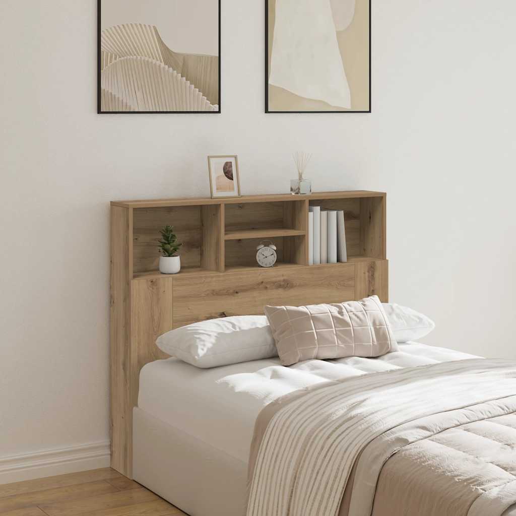 Headboard Cabinet 120x19x103,5 cm Height 103.5 cm Width 120 cm Artisan oak