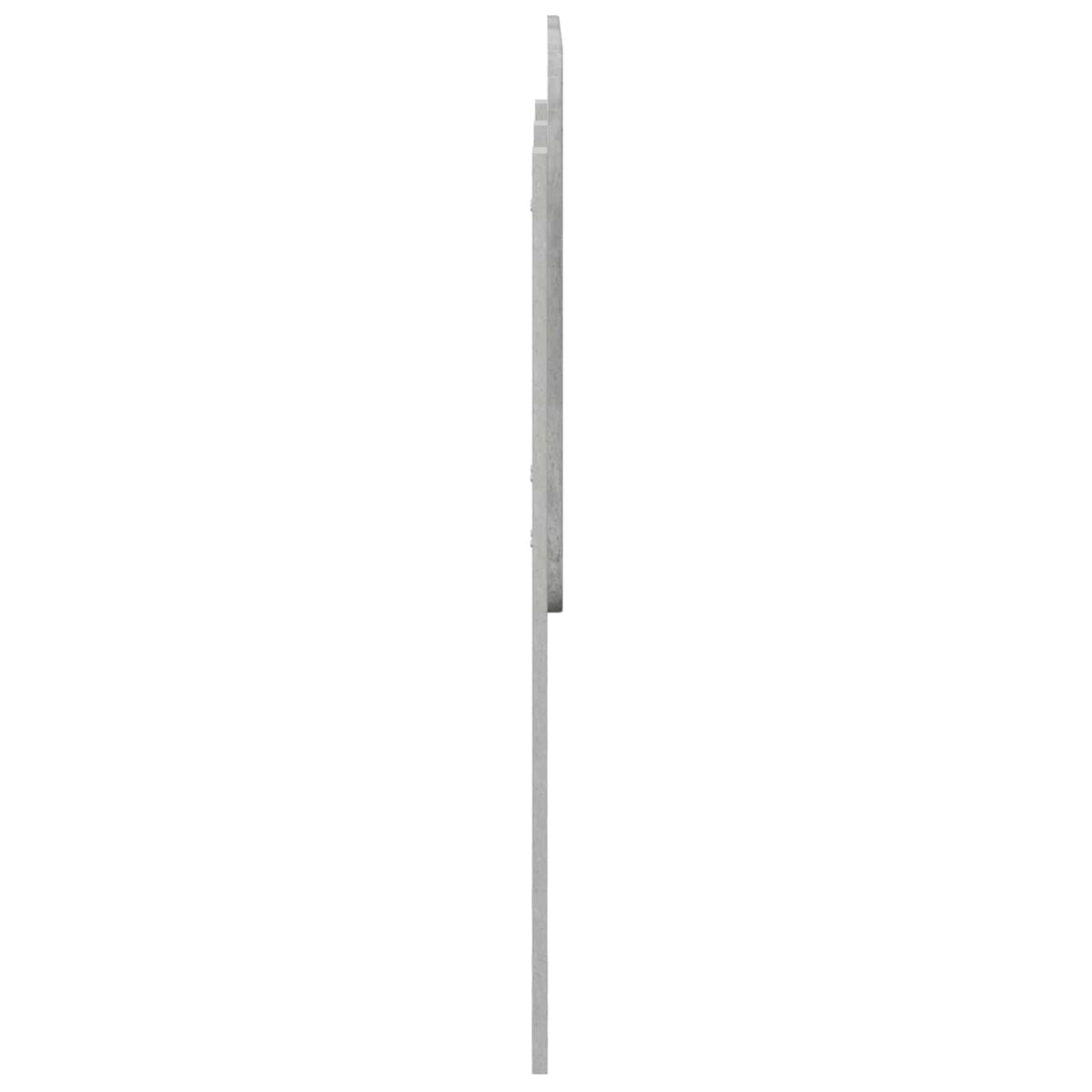 Side profile of the concrete grey engineered wood headboard