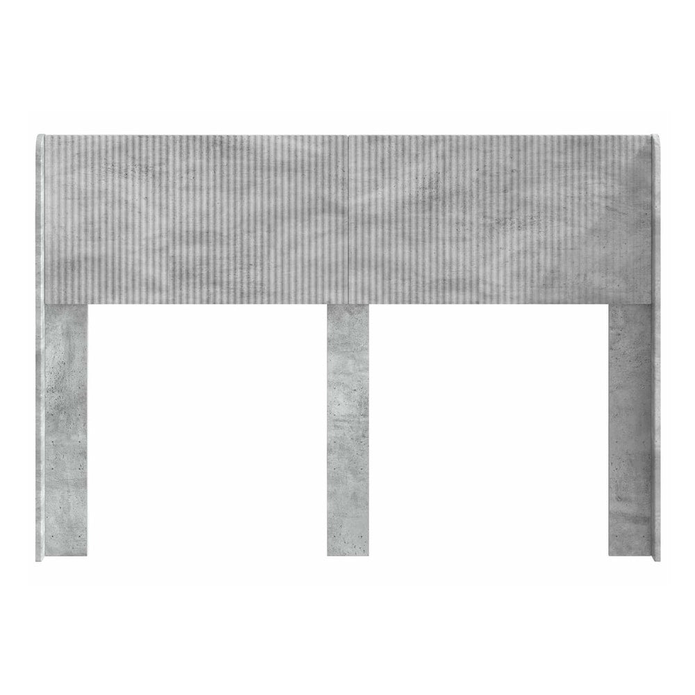 The headboard featuring a flat concrete effect surface and three sturdy support posts