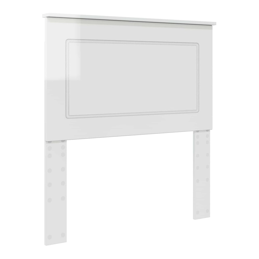 Gloss white engineered wood headboard with side attachment panels