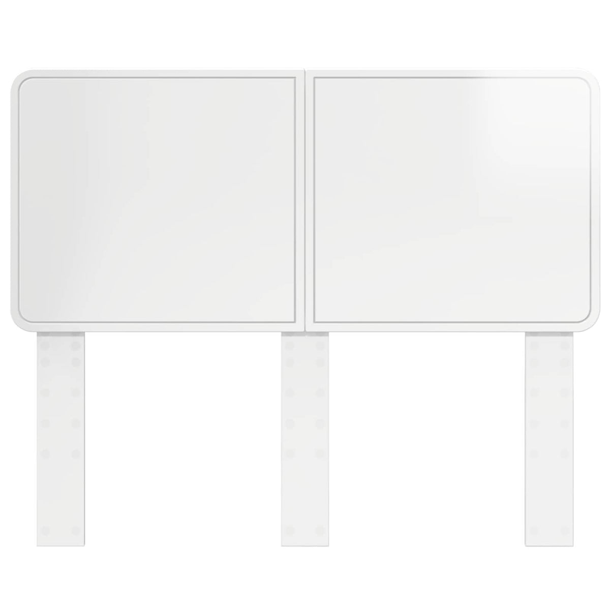 the white headboard from the front, showing its clean lines