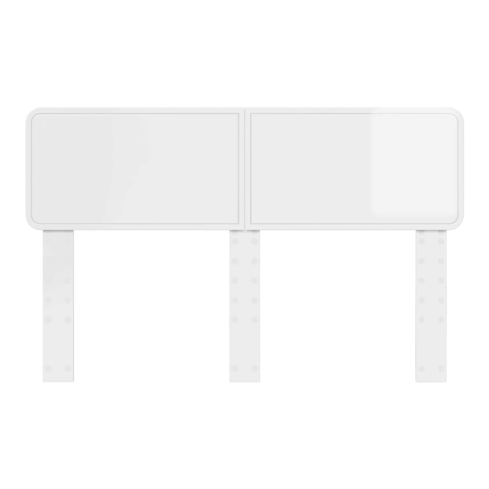 White engineered wood headboard with visible attachment points