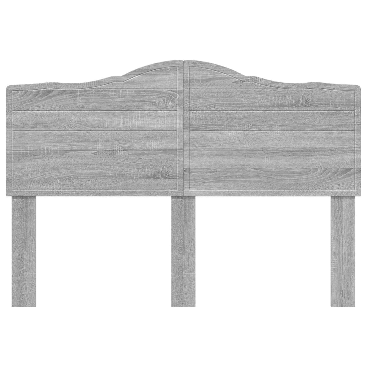 Freestanding grey Sonoma engineered wood headboard with curved top