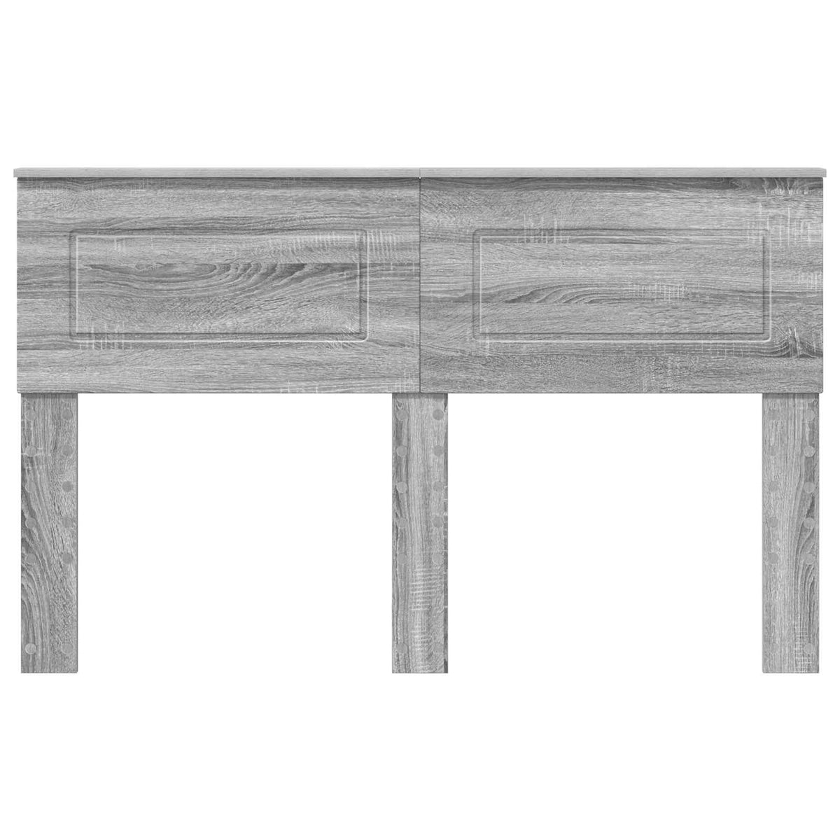 The grey Sonoma engineered wood headboard shown from the front
