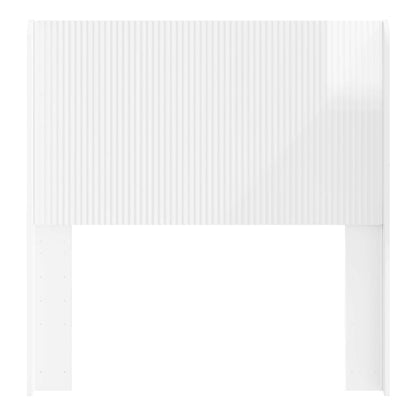 the white headboard with ribbed detail