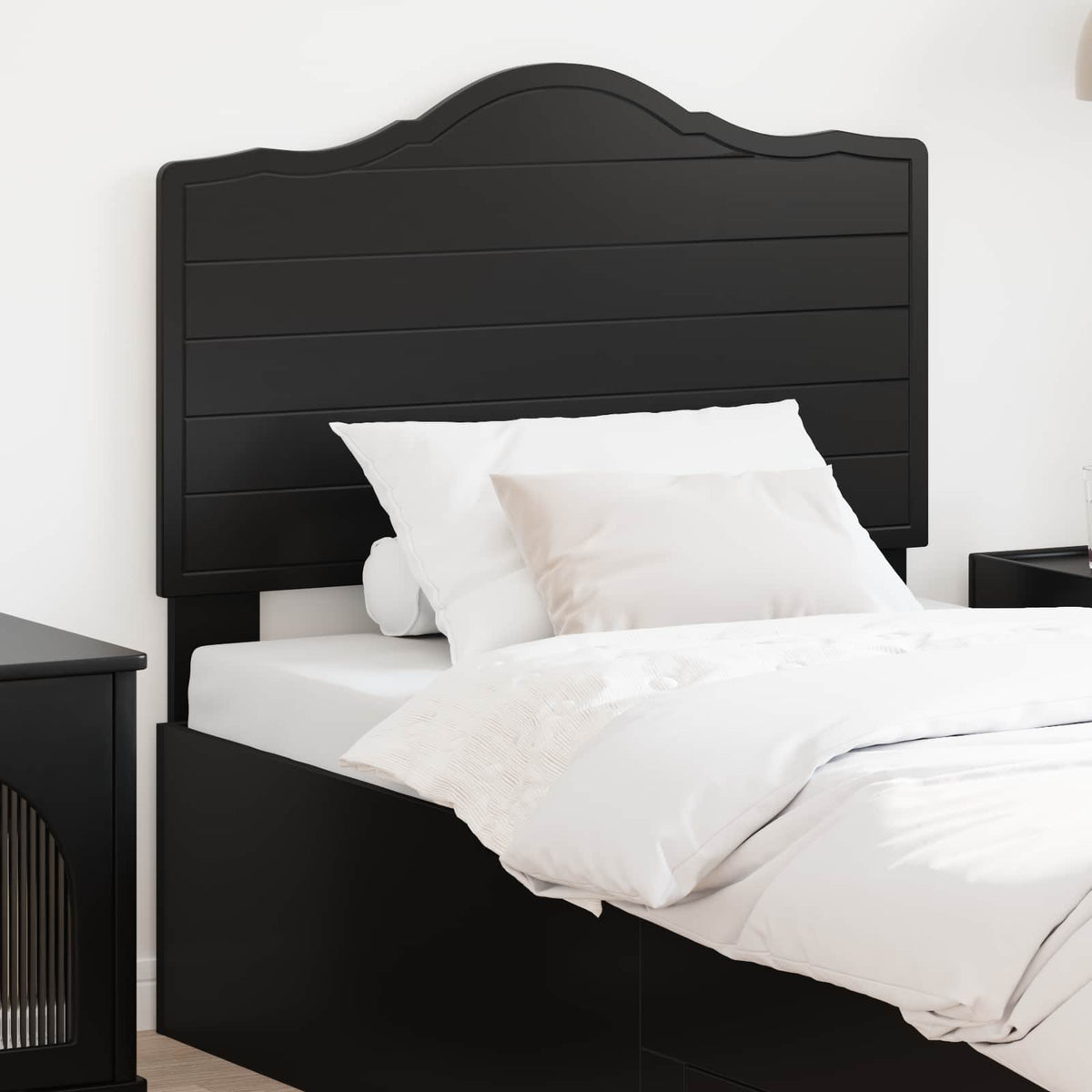Headboard Oak Engineered wood Black 90 cm