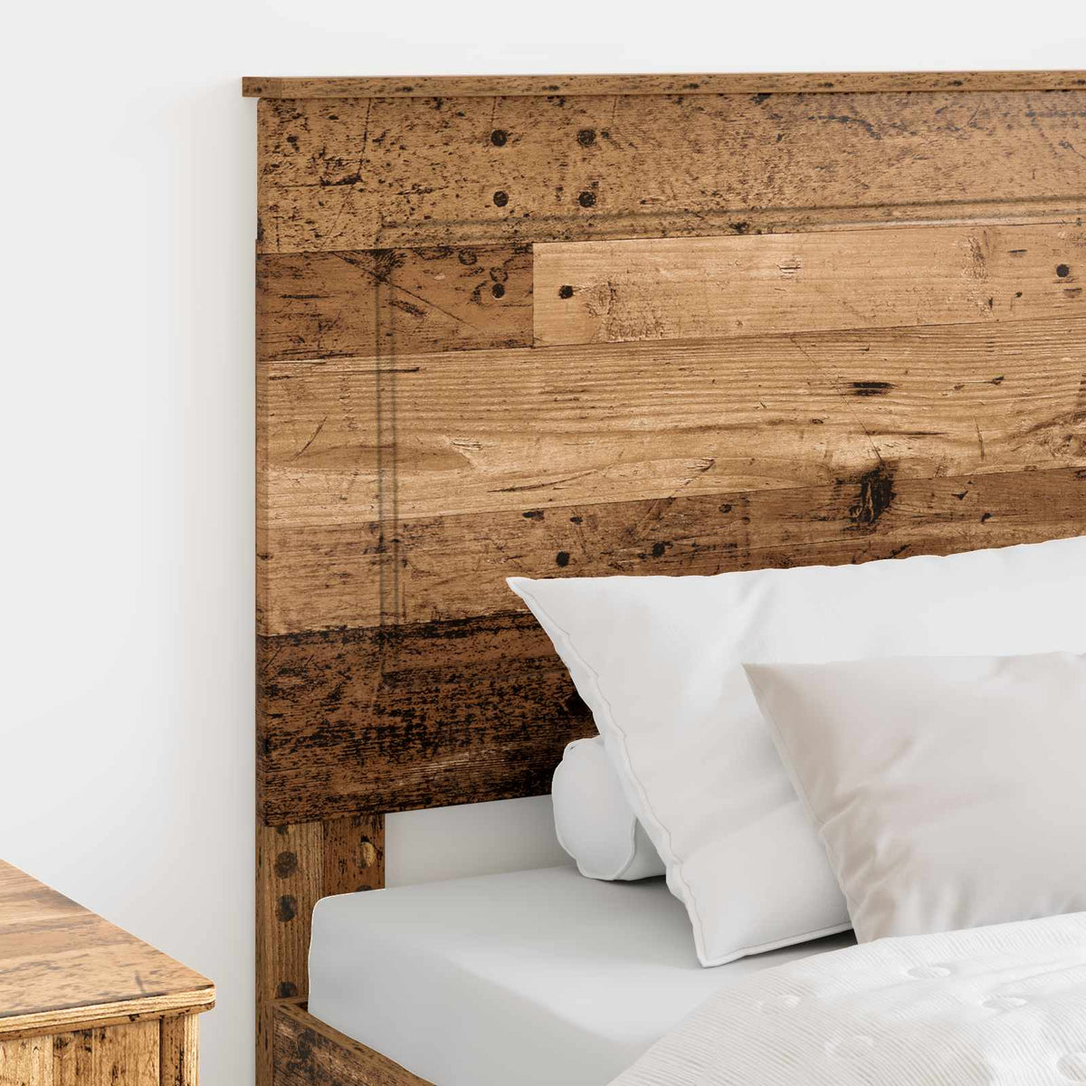 Close up of the rustic wood texture on the vidaXL Headboard Old Wood 100 cm Engineered Wood