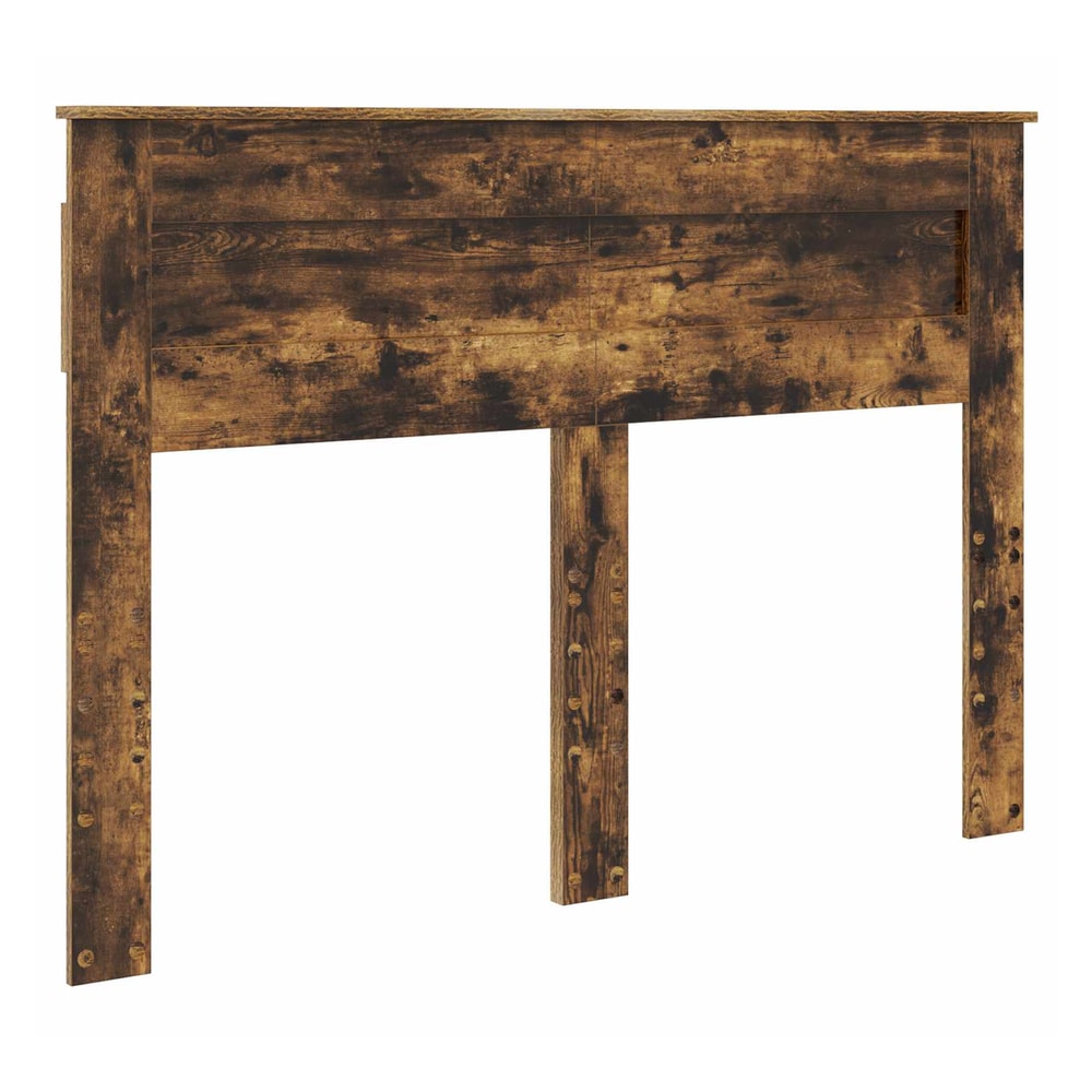 Smoked oak engineered wood headboard with two vertical supports