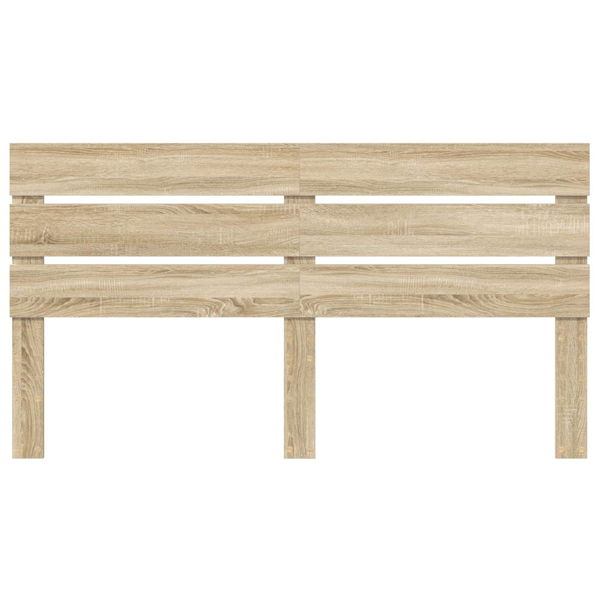 The sonoma oak engineered wood headboard shown from the front