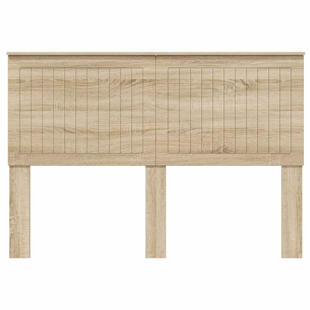 The headboard featuring a flat top shelf and three vertical support legs for stability