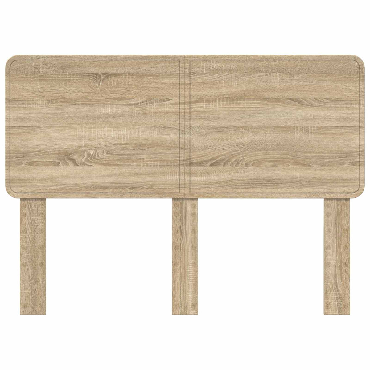 The sonoma oak engineered wood headboard standing on its legs