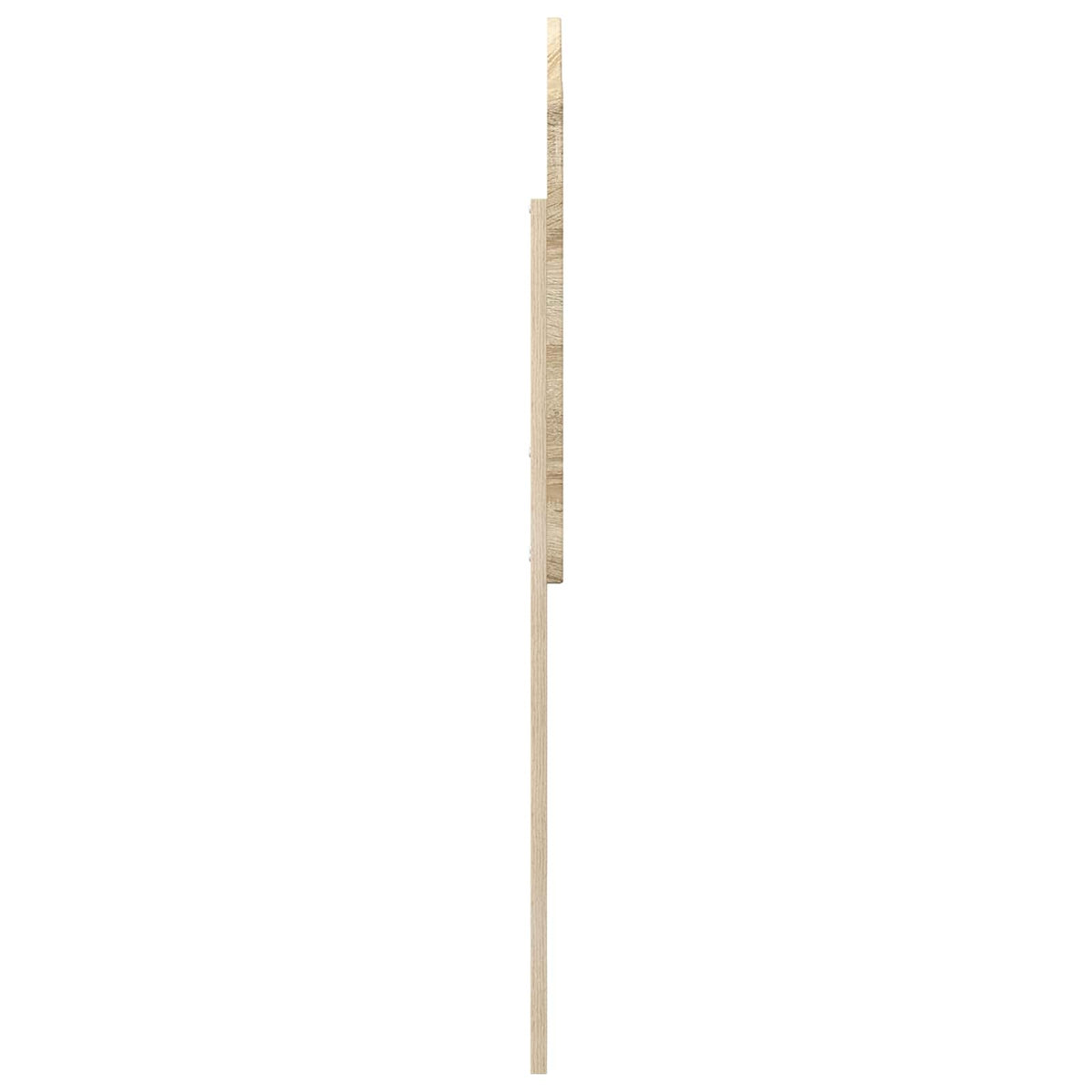 The side profile of the headboard shows its slim depth