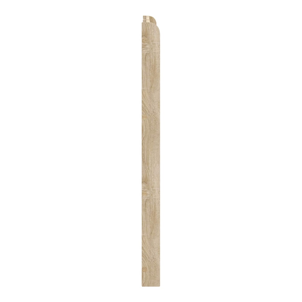 Side profile of the sonoma oak engineered wood headboard showing thickness