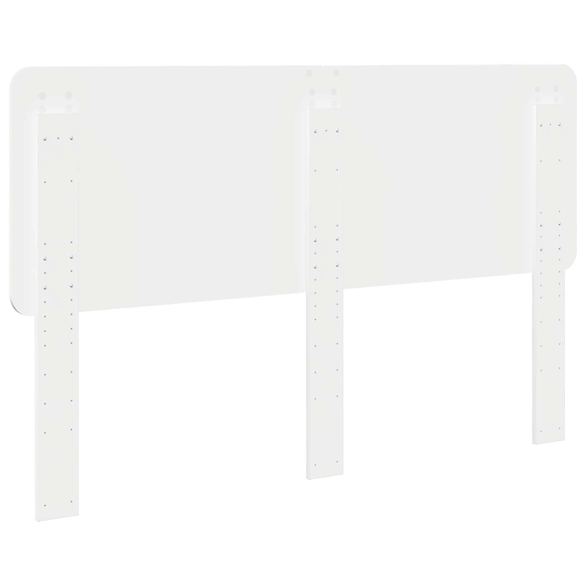 the back of the white headboard showing the support legs and mounting holes
