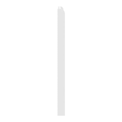 Side profile of the white headboard showing its slim depth