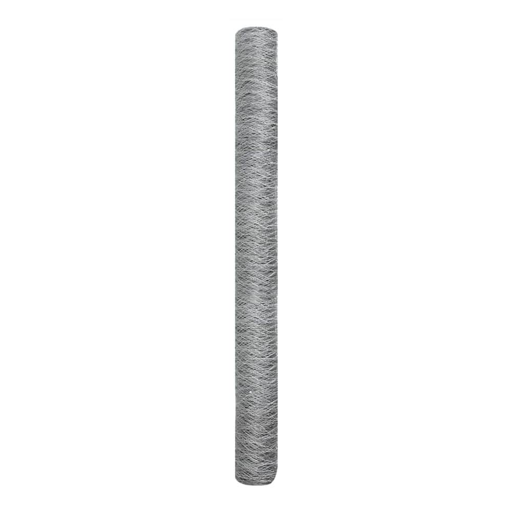 A vertical view of the galvanised steel hexagon fence roll