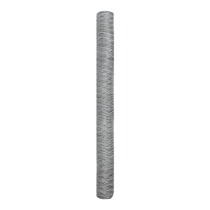 A vertical view of the galvanised steel hexagon fence roll
