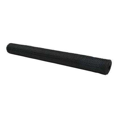 A roll of grey hexagon fence netting unrolled slightly showing the mesh pattern