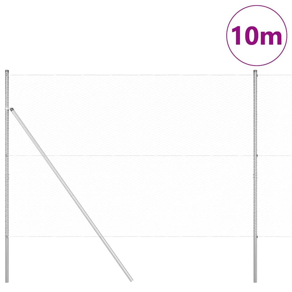 A diagram showing the hexagonal fence ground fix with a 10m length indicator