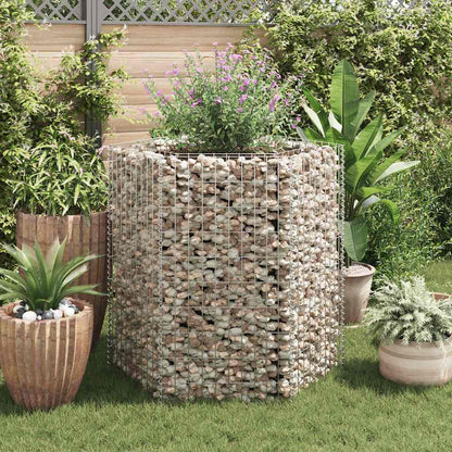 Hexagonal Gabion Raised Bed 100 cm 100 cm 90 cm