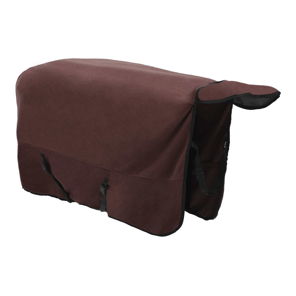Horse blanket in dark brown with straps and buckles