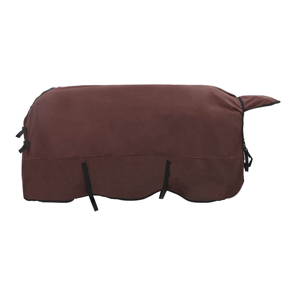 Dark brown horse blanket shown from the back