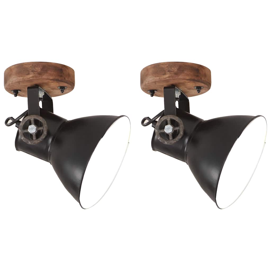 Industrial Wall Lamp 65x25 cm E27 Black 2 x single lamp